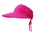 Damen Sonnenhut oben offen in Rosarot mit faltbarem Stoff und Schleife hinten - Einheitsgröße / Fuchsia