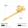 Horquilla de flor dorada en acero inoxidable de 60mm con acabado pulido brillante - Estilo Flor de Cinco Pétalos (NB-H1003)