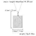 Silver book locket necklace with Virgin Mary relief, 44cm chain length and 13g weight - Stainless Steel / Book Shape Virgin Mary / Silver