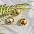 Golden faceted faceted spacer beads for DIY jewelry making with metallic finish - 16mm / UV Gold Plated