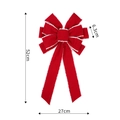 Nœud de Noël fait main en velours rouge de 52cm avec bordure en peluche blanche - Bord Brut Noeud à 10 Oreilles / 52cm x 27cm