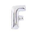 Silver foil alphabet balloon shaped like letter F for birthday party decorations - 32' Silver Chubby Letter Aluminum Foil Balloon (f)