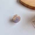 Pearlescent shell hair claw clip with purple-blue gradient and gold shell vein texture - Purple
