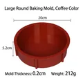 Grote ronde siliconen bakvorm in koffiebruin, diameter 20 cm en hoogte 5,2 cm - Groot Rond Koffie