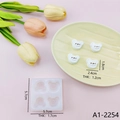 Detail view of 4-cavity bear silicone mold with specific dimensions for resin craft - Mini Cartoon Animal A1-2254