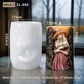 3D witch and owl silicone candle mold for Halloween theme aromatherapy crafts - Witch C
