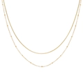 Collana a doppio strato in acciaio inossidabile placcato oro 18K con catena a serpente - Oro