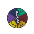 Interactive spinning social battery enamel pin with adjustable mood indicator arrow - Colorful Round FUCK Fun Spinning Dial Style (2568)