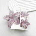 Pink and grey marble floral hair claw clip set for elegant beach resort styling - Splashing Ink Flowers In Peach Color (with Card)