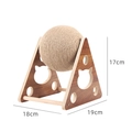 Wooden cat scratching ball toy with sisal rope and triangle solid wood frame - Solid Wood Triangle Small