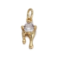 Pendentif en cuivre doré métal fondu avec cristal rond pour bijoux à faire soi-même - Pendentif Design Fusion Doré Zircon