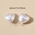 White heart-shaped faux pearl pendant with silver ring, size 17x19mm for DIY jewelry - 2# Heart (17x19mm) / Steel