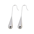 Pendientes de gota en acero inoxidable plateado con acabado de espejo pulido brillante - Gota Corta / Plateado