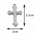 Silver vintage stainless steel cross pendant with embossed figure 3.3cm x 2cm size detail - 5# / Steel
