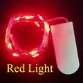 Red LED copper wire string lights with a white battery box for DIY gift decoration - Red
