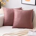 Set of 2 dusty rose velvet square pillow covers on a sofa with cozy home decor - 25# Dark Pink / 30*50cm Pillowcase (without Insert)