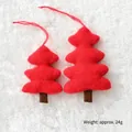 Set of 2 red knitted Christmas tree ornaments with size dimensions in cm - Red Christmas Tree (Set of 2)