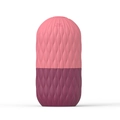 Capsule shaped silicone ice roller for face in pink and fuchsia two-tone design - New Bag Rose Red