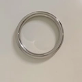 Polished silver stainless steel hollow bangle with minimalist rounded reflective surface - Silver
