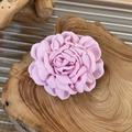 Sweet pink fabric flower hair claw clip with layered petals for elegant vacation styling - Approx. 8cm / Pink Flower Duckbill Clip