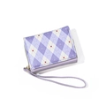 Cartera bicolor morada y blanca con estampado de corazón y correa - Morado
