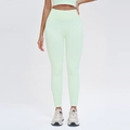 Women's seamless high waist yoga set in mint green with elastic compression fit - Ragweed Green