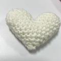 Handmade white crochet 3D heart accessory with detailed knit texture for festive gifts - White Heart