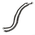 Polished black stainless steel ID bar bracelet set with lobster clasp for customization - 6mm Width 20CM / Black