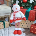 Pupazzo di neve natalizio in piedi con gambe telescopiche e vestito in maglia - Pupazzo di neve Telescopico / 60-90CM / Serie Rossa