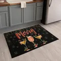 Detailed view of Merry Christmas doormat on light wood floor with festive cocktails - Christmas Doormat-8