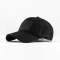 Vintage black washed cotton baseball cap with American flag and USA embroidery - Adjustable / Black