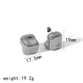 Chic 18k gold plated stainless steel irregular G-shape earrings in silver finish - Silver (TE6732-S)
