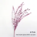Pink glitter decorative floral branch for Christmas DIY arrangements, length 60cm - 1 Piece / Pink