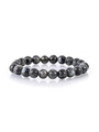 Macro shot of natural labradorite beaded bracelet with blue and silver shimmers - 2206 Black Flash Stone
