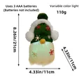 Gnome de Noël tricoté vert avec lumières LED changeantes et dimensions détaillées - Vert