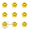 Perline smiley in ceramica gialla a forma di fiore 15mm per gioielli fai da te - Fiore a Cinque Petali Giallo Faccina