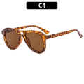Gafas de sol de carey de moda con lentes marrones y diseño de doble puente - Montura de Carey Lente Té
