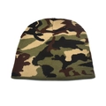 Women camouflage knit beanie hat in military green and brown for winter warmth - Army Green Camo