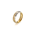Anello bicolore 6mm in acciaio inossidabile con cristalli pavé e finitura oro-argento - US 7 / Stile Bicolore Oro e Argento Donna KR86988-K