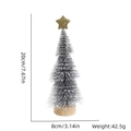 20cm silver flocked mini Christmas tree with gold star topper and wood base - 20CM Silver Snow Dipped
