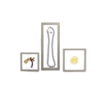 Light gray floating jewelry display boxes in three sizes with clear PE film and plastic frames - Light Gray; 9*9*2cm