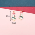 Christmas tree alloy charms with white enamel and colorful stones 23mm x 10mm - Green Christmas Tree with Rhinestones