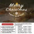 White static Christmas window stickers with Merry Christmas text in five size options - Small (30x20cm) / White Text (P-SD338)