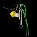 Portachiavi baseball con guanto giallo e palla bianca su cordino intrecciato verde - Giallo/Verde