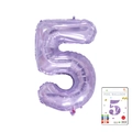 40-inch purple number 5 foil balloon with metallic finish and retail card packaging - 40-inch Jelly Purple 5-piece Cardboard Box