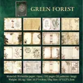 Green Forest Vintage-Deko-Papierset für Journaling mit 192 botanischen Mustern - Grüner Wald