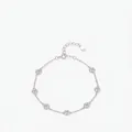 Exquisite S925 sterling silver bubble bracelet featuring eight round clear cubic zirconia stones - 925 Silver / Silver