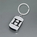Polished silver stainless steel keychain featuring a hollow-out letter H pendant - Polished Alphabet Letter H