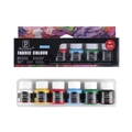 6-color fabric paint set with 25ml bottles in white yellow red blue green and black - 6-Color Fabric Paint