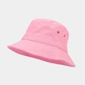 Minimalist pink cotton bucket hat with breathable metal eyelets and twill texture - M (56-58cm) / Sakura Pink